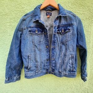 The Children's Place Boy's Blue Denim Long Sleeve Button Down Jean Jacket 10-12